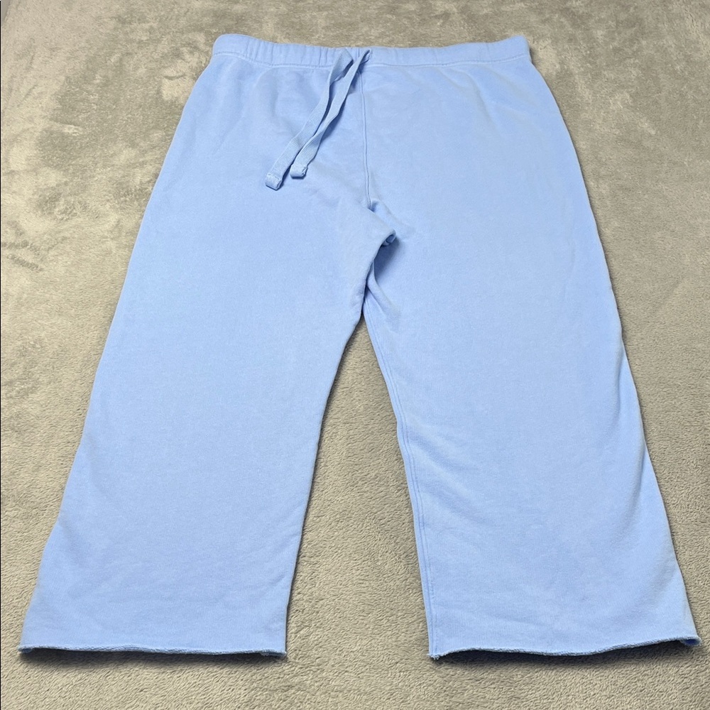 Frank & Eileen XL 100% Cotton Catherine Wide Leg Blue Triple Fleece Sweatpants